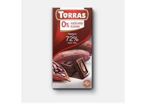 Купить ЧЕРНЫЙ ШОКОЛАД TORRAS 72% какао