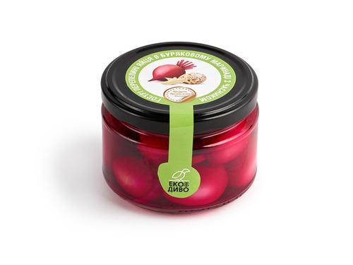 Купить Яйца маринованные острые в свекольном маринаде