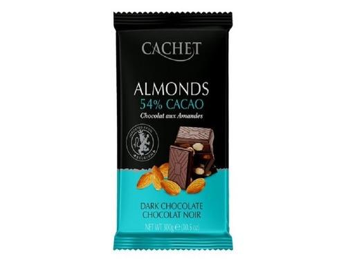 Купити Шоколад CACHET 54% cacao чёрный с миндалём / Шоколад CACHET 54% cacao чорний з мигдалем