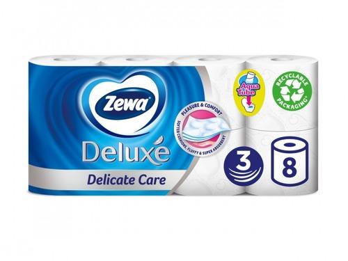 Купити Папір туалетний Zewa Deluxe білий тришаровий 8 рулонів / Туалетная бумага Zewa Deluxe белая трехслойная 8 рулонов